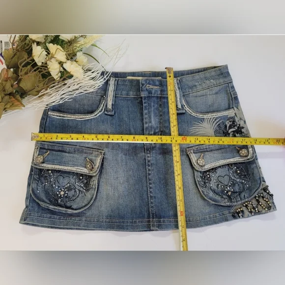 ❤️ ROSA & ROSE MINI SKIRT  LIGHT BLUE SIZE: M - Picture 6 of 12